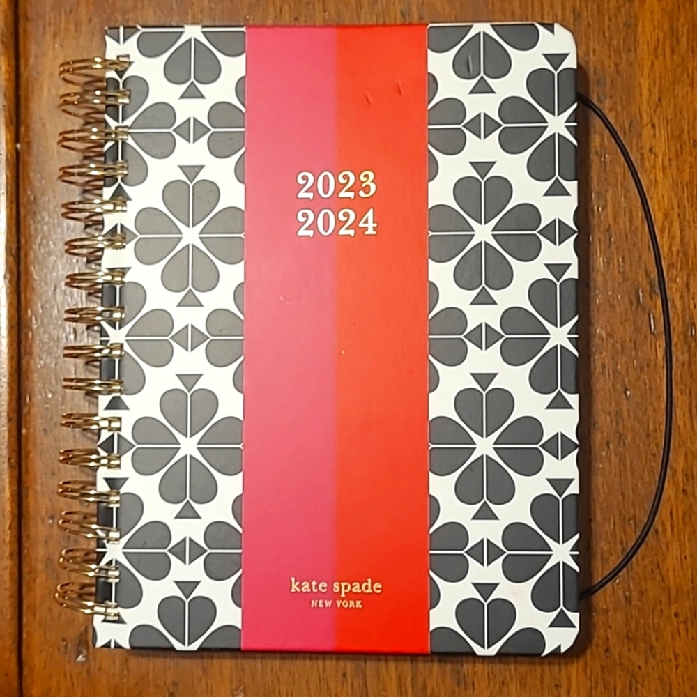 Kate Spade LARGE Hardcover Spiral Notebook/Daily Planner 2023-2024 NWT 8.5x7.25